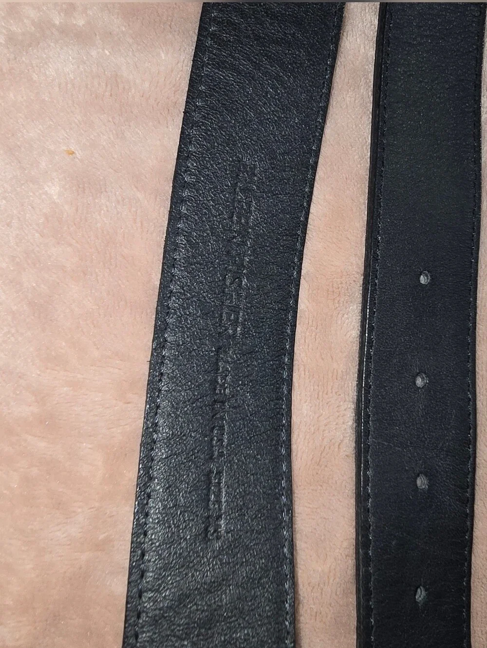 Eileen Fisher Black Leather Hoop Belt Made In USA